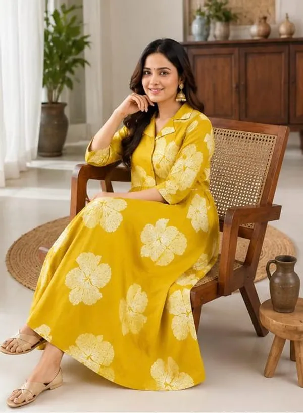 Mustard_Cotton_Premium_And_Fancy_Design_A-Line_Midi_Dress_For_Women