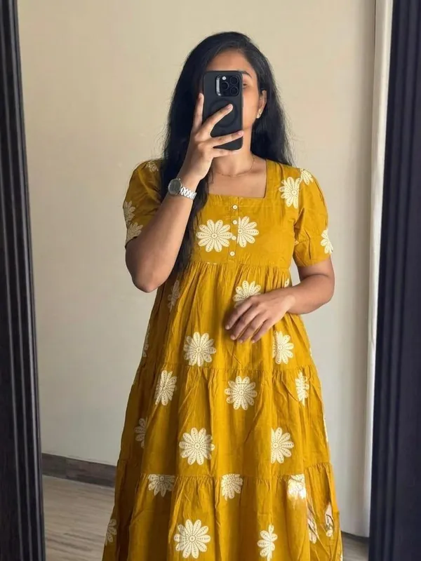 Mustard_Cotton_Premium_And_Fancy_Design_Midi_Dress_For_Women