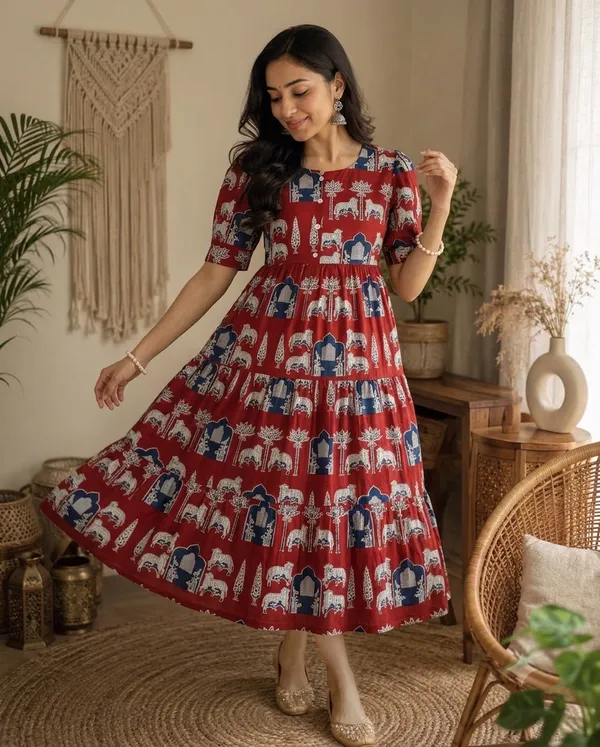 Red_Jhopdi_Cotton_Premium_And_Fancy_Design_Midi_Dress_For_Women