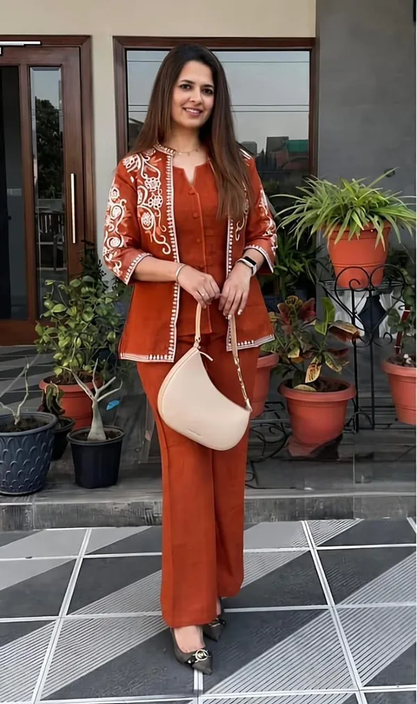 Rust_Embroidered_Jacket_Style_Co-ord_Set