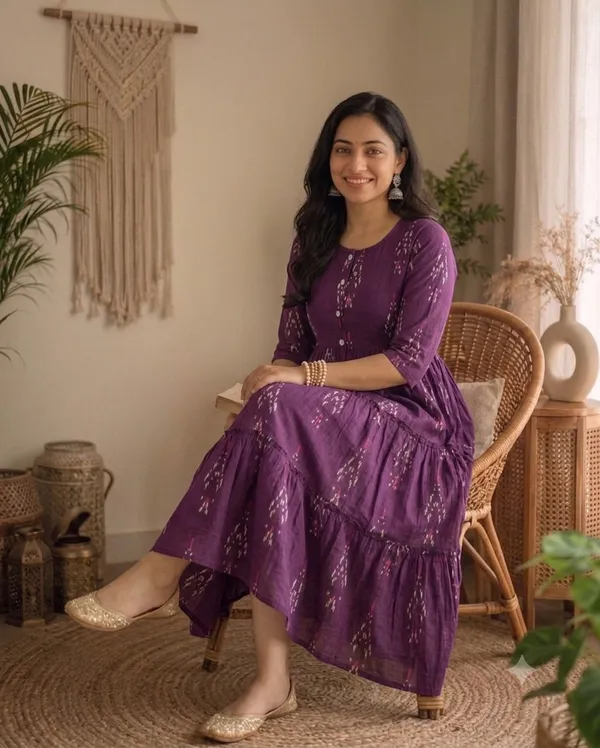 Wine_Cotton_Premium_And_Fancy_Design_Fit_And_Flare_Dress_For_Women