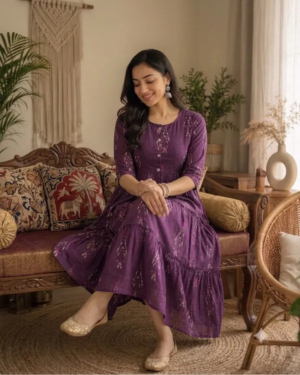 Wine_Cotton_Premium_And_Fancy_Design_Fit_And_Flare_Dress_For_Women