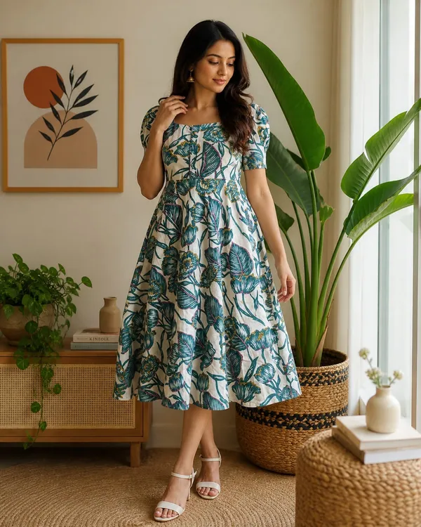 Women_Fit_and_Flare_Multicolor_Middi