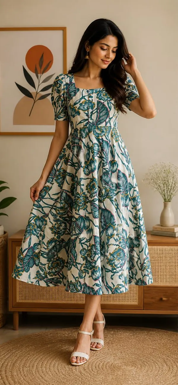 Women_Fit_and_Flare_Multicolor_Middi