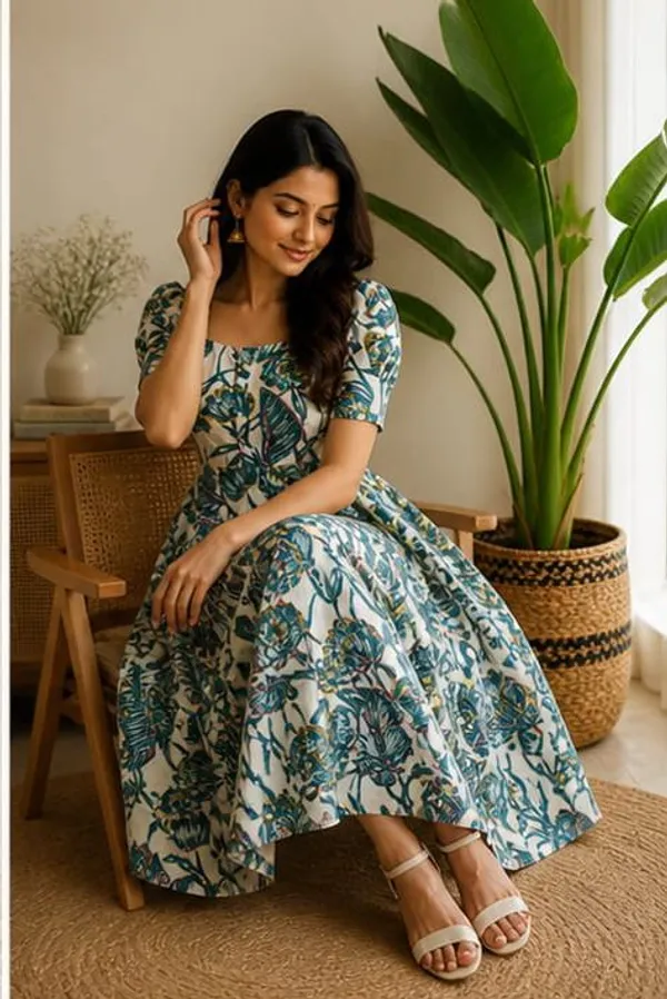 Women_Fit_and_Flare_Multicolor_Middi