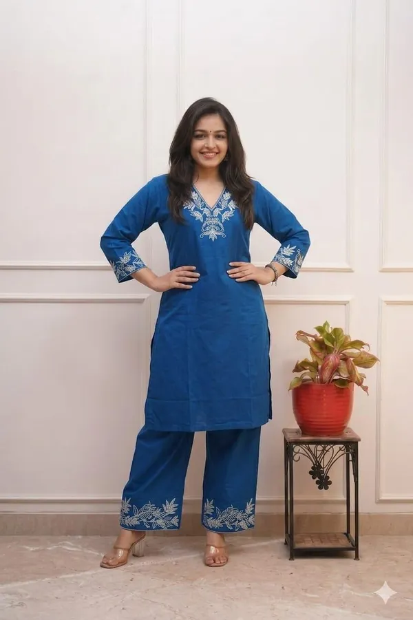 Blue_Cotton_Premium_And_Fancy_Design_Co-Ord_Set_For_Women