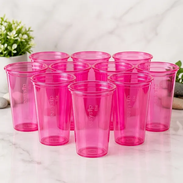 Easysip_Lite_Pink_Plastic_Party_Cups_Set_Of_20
