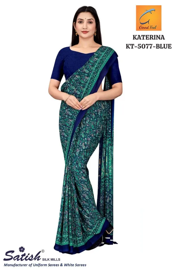 Blue_Soft_Crepe_Unstiched_Printed_Saree_With_Blouse_Piece