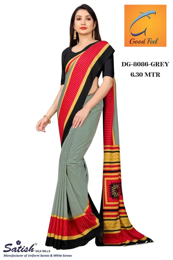 Unstitched_Grey_And_Red_Crepe_Unstiched_Saree_With_Gold_Border_(Saree-5_M,_Blouse-_0.8_M)