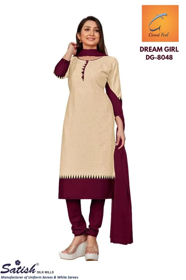Beige_And_Wine_Crepe_Unstiched_Ethnic_Salwar_Suit_Set