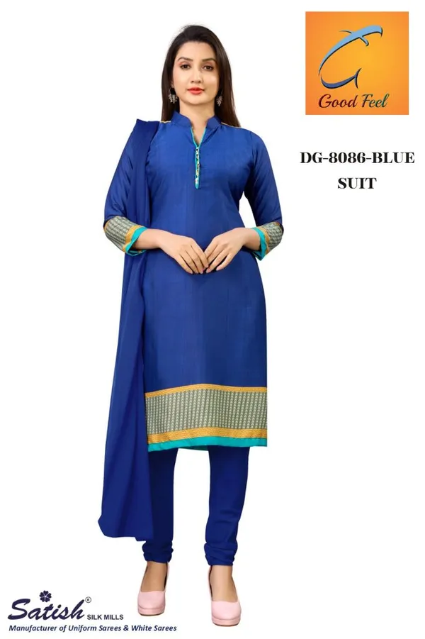 Navy_Blue_Crepe_Unstiched_Suit_Set_With_Printed_Border