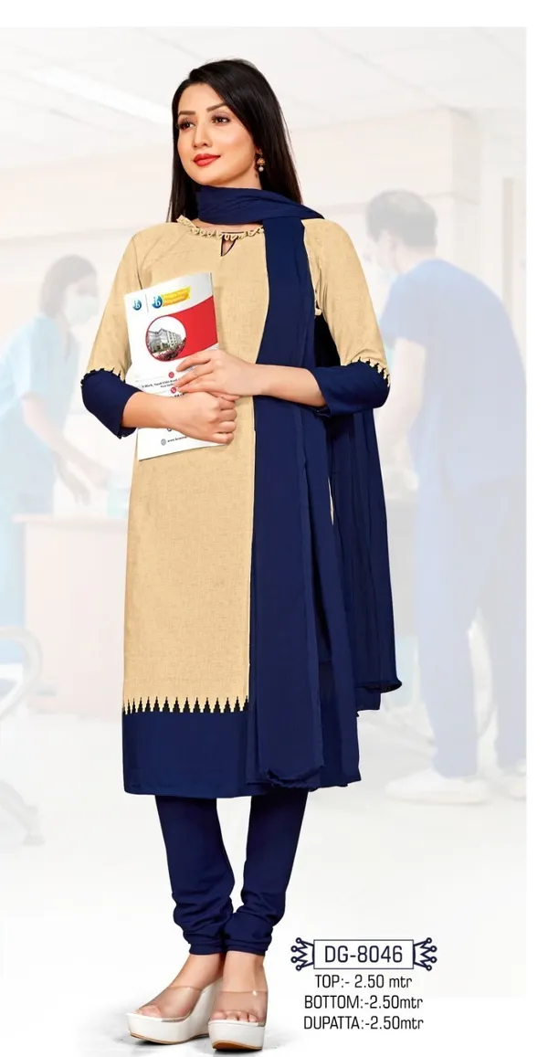 Unstitched_Navy_Blue_And_Beige_Crepe_Unstiched_Saree_And_Salwar_Suit_Set_(Saree-5_M,_Blouse-_0.8_M)