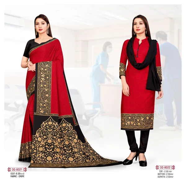 Unstitched_Maroon_And_Black_Crepe_Unstiched_Saree_With_Matching_Salwar_Suit_Set_(Saree-5_M,_Blouse-_0.8_M)