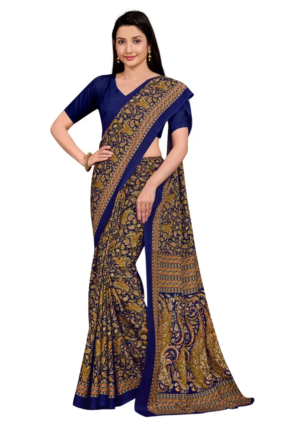 Unstitched_Blue_Designer_Soft_Crepe_Unstiched_Saree_With_Golden_Floral_Print_(Saree-5_M,_Blouse-_0.8_M)