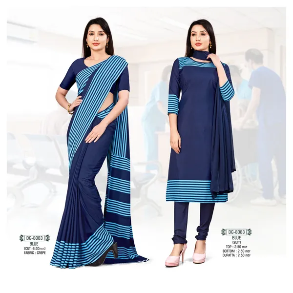 Unstitched_Navy_Blue_Crepe_Unstiched_Saree_And_Kurta_Set_(Saree-5_M,_Blouse-_0.8_M)