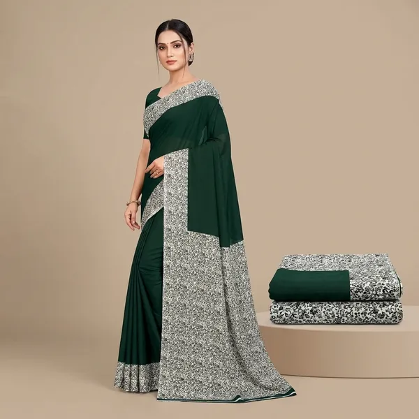 Unstitched_Green_And_White_Designer_Crepe_Unstiched_Saree_With_Sequin_Border_(Saree-5_M,_Blouse-_0.8_M)