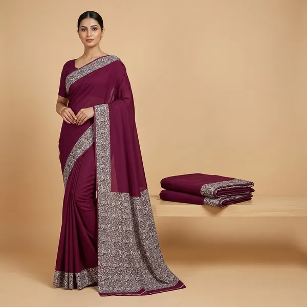 Unstitched_Wine_Sequin_Border_Crepe_Unstiched_Saree_With_Blouse_(Saree-5_M,_Blouse-_0.8_M)