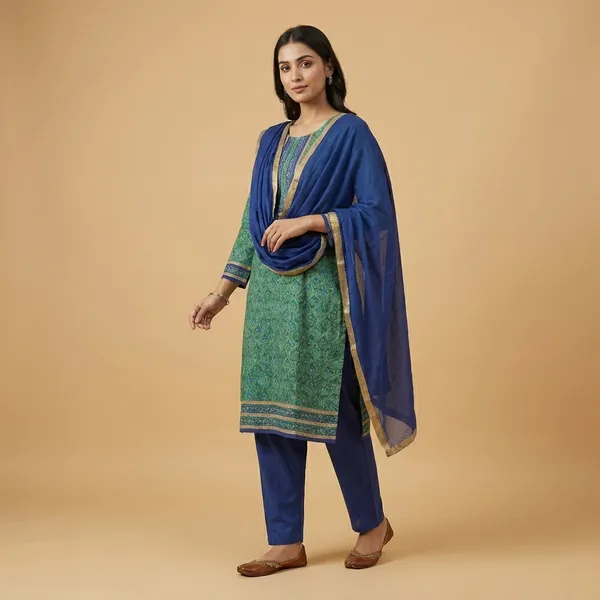Teal_Green_Crepe_Unstiched_Embroidered_Salwar_Suit_Set