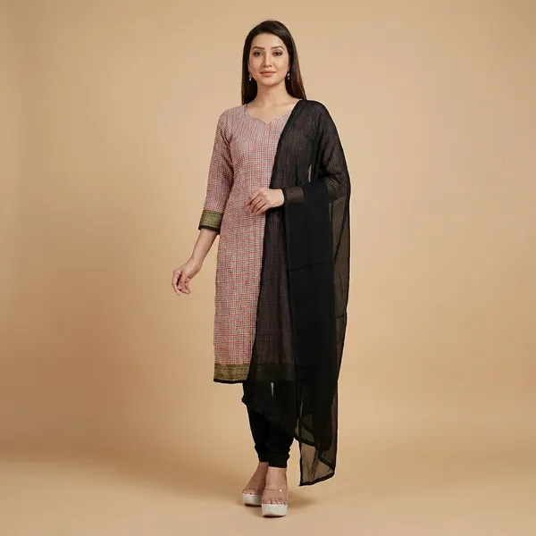 Black_Crepe_Unstiched_Kurti_With_Dupatta_-_Ethnic_Wear_For_Women