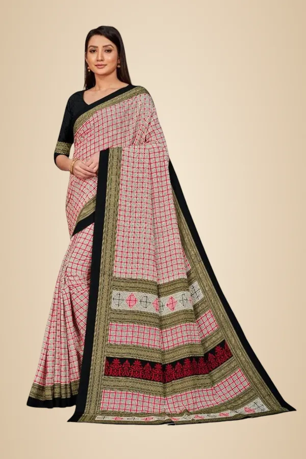 Unstitched_Black_Checkered_Crepe_Unstiched_Saree_With_Black_Blouse_(Saree-5_M,_Blouse-_0.8_M)