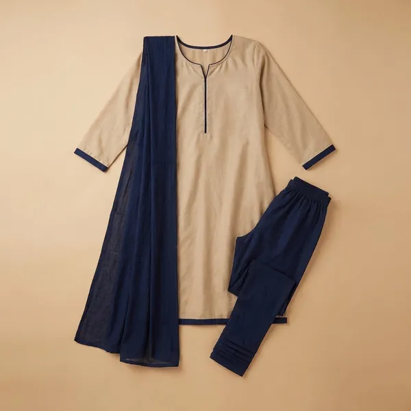 Unstitched_Beige_And_Blue_Crepe_SalwarSuit_Set_6.5_M