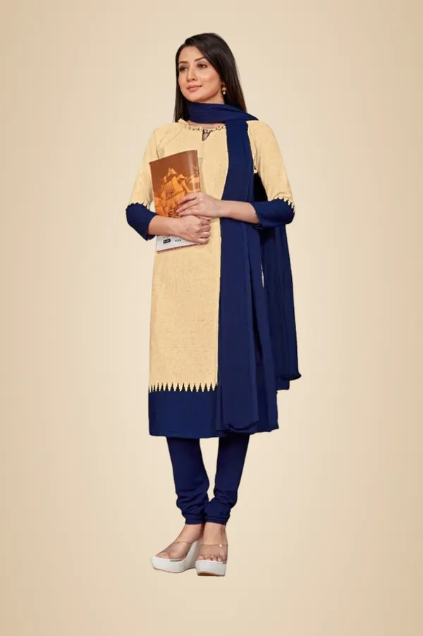 Unstitched_Beige_And_Blue_Crepe_SalwarSuit_Set_6.5_M