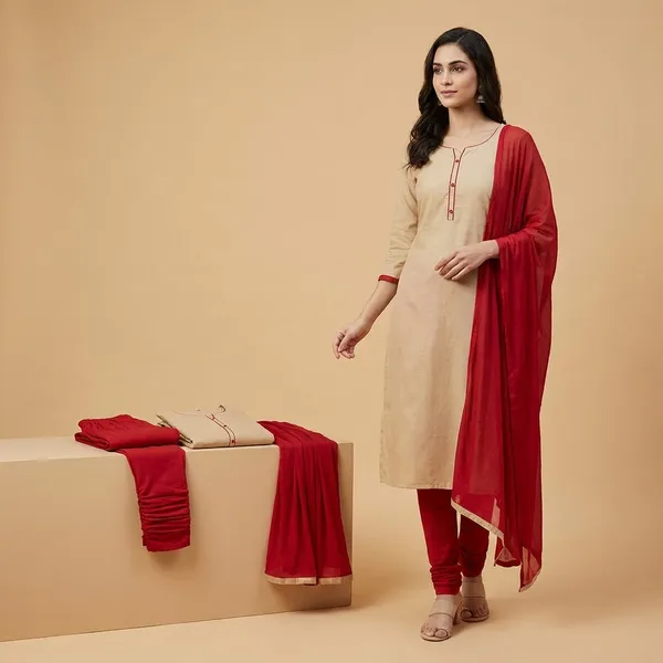 Unstitched_Beige_And_Red_Crepe_SalwarSuit_With_Dupatta_6.5_M