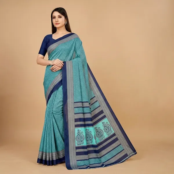 Unstitched_Blue_Printed_Crepe_Unstiched_Saree_With_Border_(Saree-5_M,_Blouse-_0.8_M)