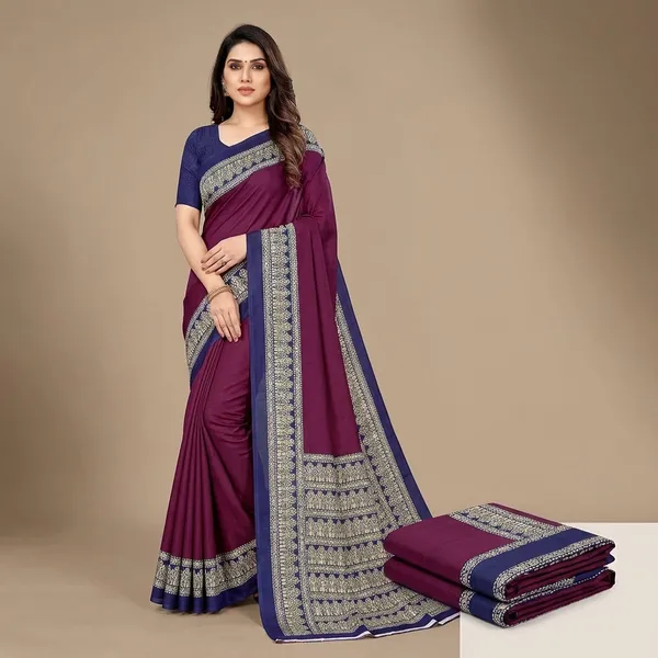 Unstitched_Wine_And_Blue_Crepe_Unstiched_Saree_(Saree-5_M,_Blouse-_0.8_M)