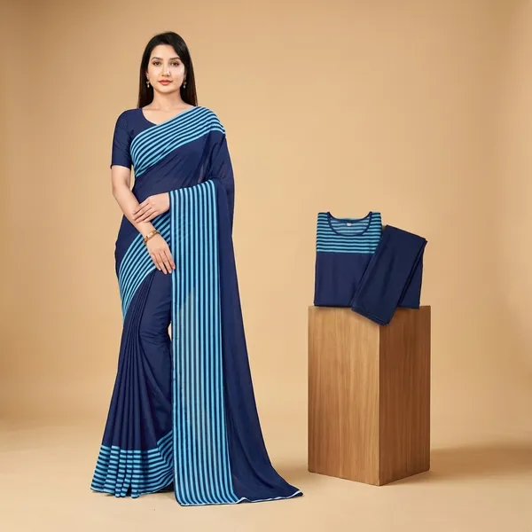 Unstitched_Navy_Blue_Crepe_Unstiched_Saree_And_Kurta_Set_(Saree-5_M,_Blouse-_0.8_M)