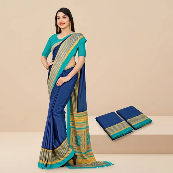 Unstitched_Turquoise_Gold_Traditional_Crepe_Unstiched_Saree_With_Golden_Border_(Saree-5_M,_Blouse-_0.8_M)