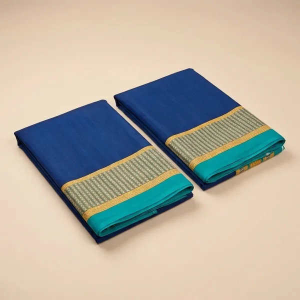 Unstitched_Turquoise_Gold_Traditional_Crepe_Unstiched_Saree_With_Golden_Border_(Saree-5_M,_Blouse-_0.8_M)