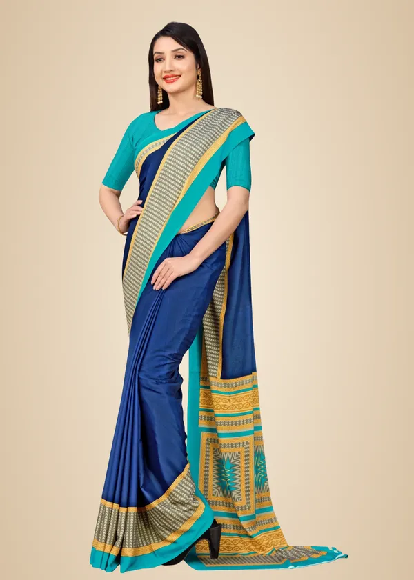 Unstitched_Turquoise_Gold_Traditional_Crepe_Unstiched_Saree_With_Golden_Border_(Saree-5_M,_Blouse-_0.8_M)