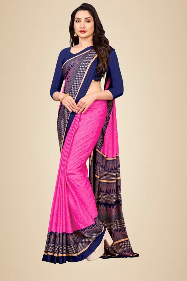 Unstitched_Pink_And_Blue_Crepe_Unstiched_Saree_With_Navy_Blue_Border_And_Blouse_(Saree-5_M,_Blouse-_0.8_M)