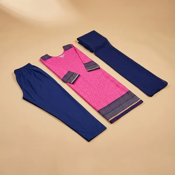 Pink_And_Blue_Embroidered_Crepe_Unstiched_Churidar_Suit_Set