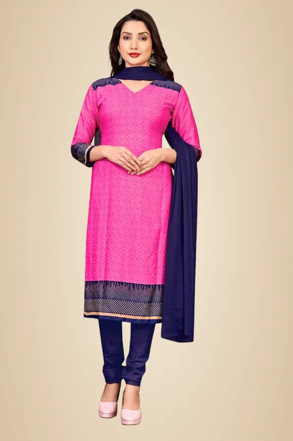 Pink_And_Blue_Embroidered_Crepe_Unstiched_Churidar_Suit_Set