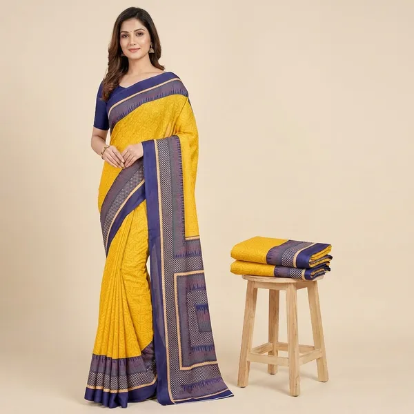 Unstitched_Yellow_And_Blue_Traditional_Crepe_Unstiched_Saree_With_Blue_Border_(Saree-5_M,_Blouse-_0.8_M)