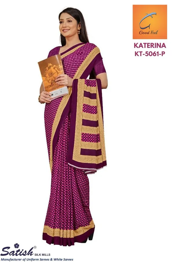 Unstitched_Pink_Magenta_Checkered_Soft_Crepe_Unstiched_Saree_With_Golden_Border_(Saree-5_M,_Blouse-_0.8_M)