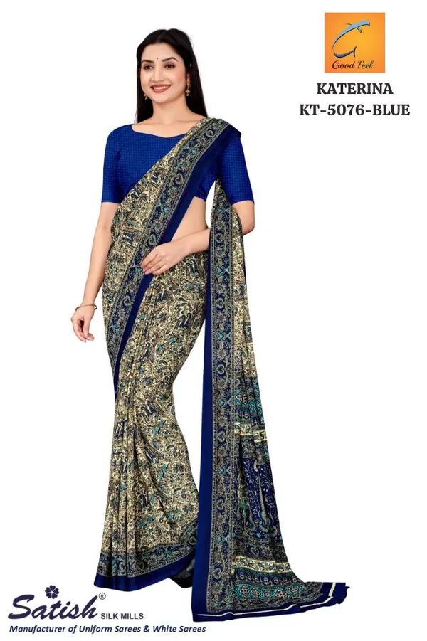 Unstitched_Beige_And_Navy_Blue_Printed_Soft_Crepe_Unstiched_Saree_With_Blue_Blouse_(Saree-5_M,_Blouse-_0.8_M)