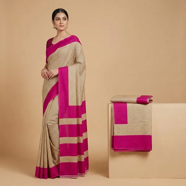 Unstitched_Beige_And_Pink_Crepe_Unstiched_Saree_(Saree-5_M,_Blouse-_0.8_M)