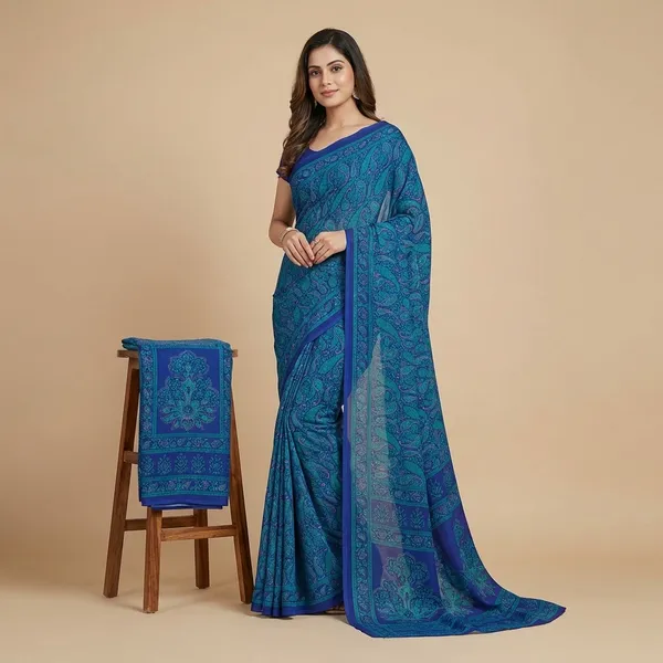 Blue_Soft_Crepe_Unstiched_Printed_Saree