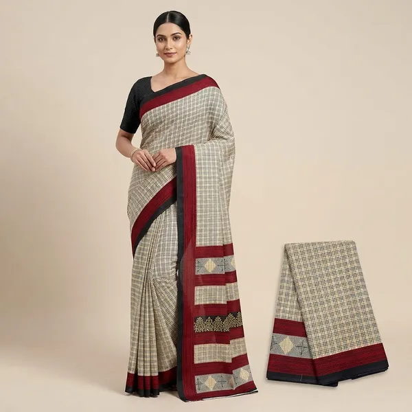 Unstitched_Beige_And_Black_Soft_Crepe_Unstiched_Saree_With_Blouse_(Saree-5_M,_Blouse-_0.8_M)