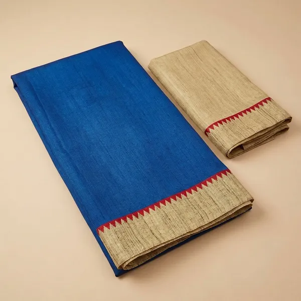 Unstitched_Blue_Soft_Crepe_Unstiched_Saree_With_Golden_Border_(Saree-5_M,_Blouse-_0.8_M)