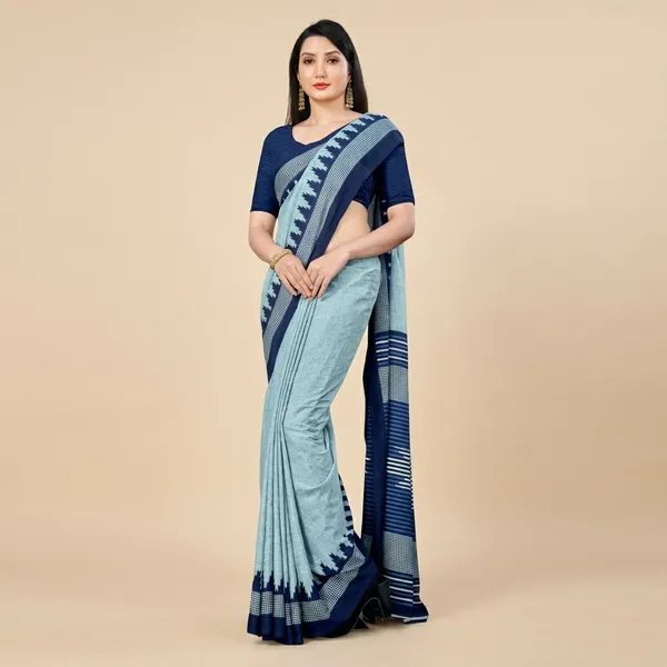 Unstitched_Blue_And_Navy_Blue_Soft_Crepe_Unstiched_Saree_With_Border_(Saree-5_M,_Blouse-_0.8_M)