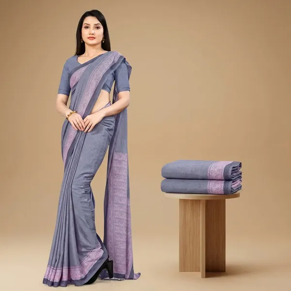 Unstitched_Grey_Saish_Soft_Crepe_Unstiched_Saree_With_Pink_Border_(Saree-5_M,_Blouse-_0.8_M)