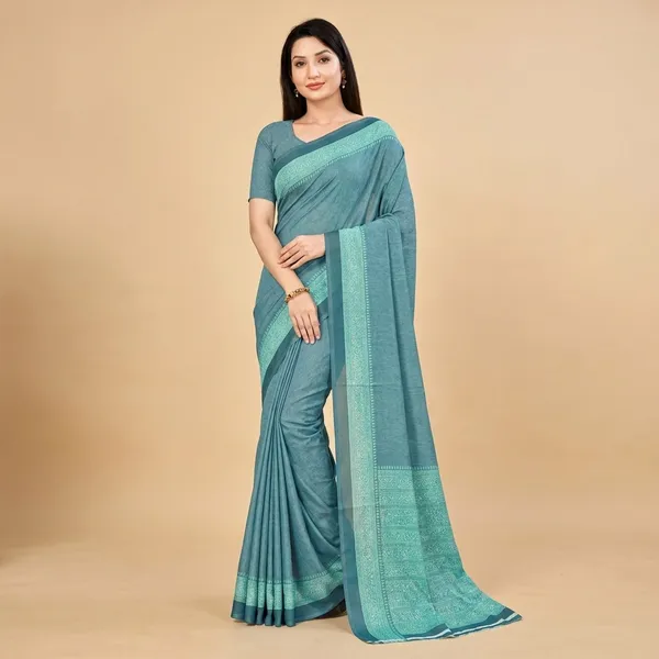 Unstitched_Teal_Blue_Rama_Soft_Crepe_Unstiched_Saree_(Saree-5_M,_Blouse-_0.8_M)