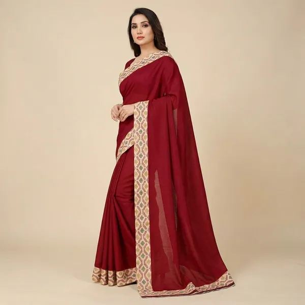 Unstitched_Maroon_Soft_Crepe_Unstiched_Saree_With_Printed_Border_(Saree-5_M,_Blouse-_0.8_M)
