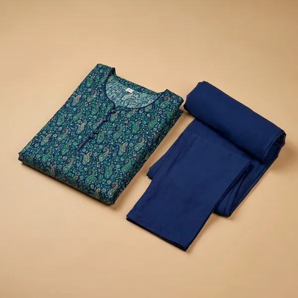 Blue_Printed_Soft_Crepe_Unstiched__Salwar_Suit_Set