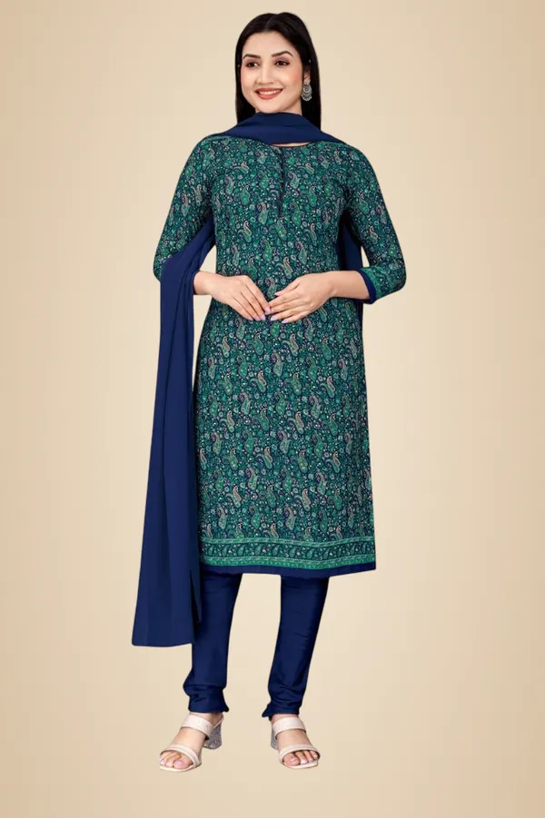 Blue_Printed_Soft_Crepe_Unstiched__Salwar_Suit_Set