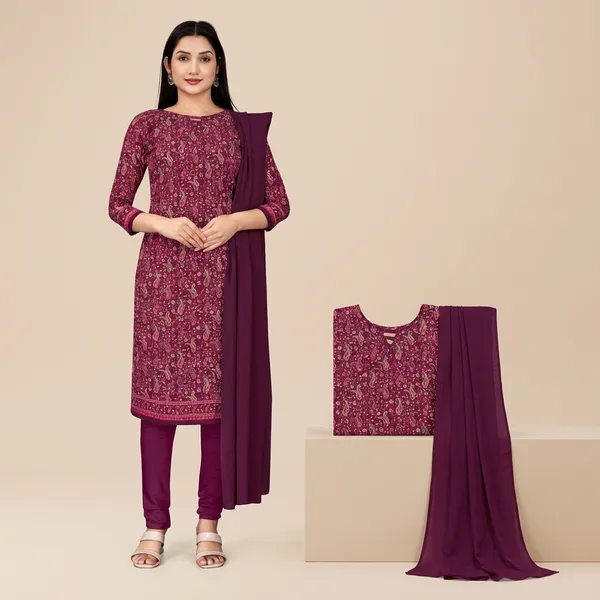 Wine_Soft_Crepe_Unstiched_Suit_-_Elegant_Floral_Printed_Salwar_Kameez_Set_With_Dupatta